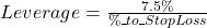  Leverage = \frac{7.5\%}{\%\_to\_StopLoss} 